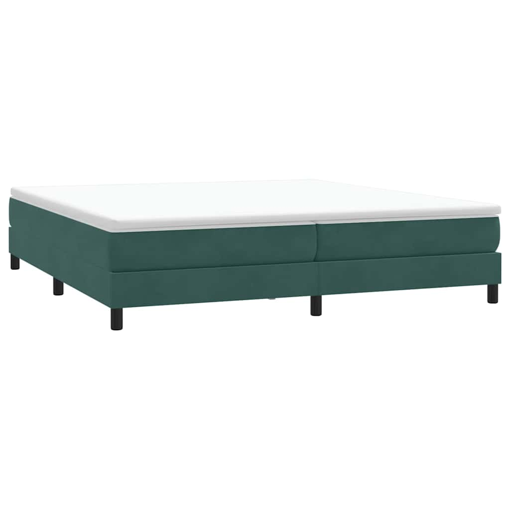 vidaXL Κρεβάτι Boxspring με Στρώμα Σκούρο Πράσινο 180x210εκ. Βελούδινο