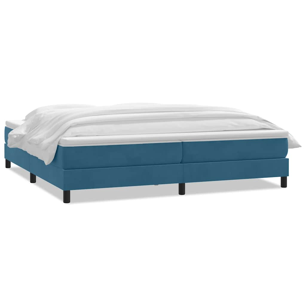 vidaXL Κρεβάτι Boxspring με Στρώμα Σκούρο Μπλε 180x210 εκ. Βελούδινο