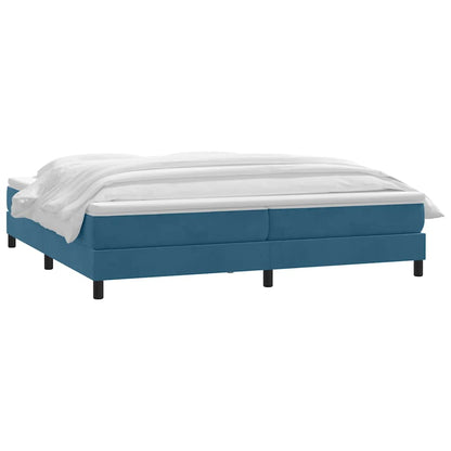 vidaXL Κρεβάτι Boxspring με Στρώμα Σκούρο Μπλε 180x210 εκ. Βελούδινο