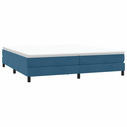 vidaXL Κρεβάτι Boxspring με Στρώμα Σκούρο Μπλε 180x210 εκ. Βελούδινο