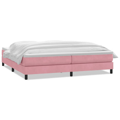 vidaXL Κρεβάτι Boxspring με Στρώμα Ροζ 180x210 εκ. Βελούδινο