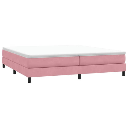 vidaXL Κρεβάτι Boxspring με Στρώμα Ροζ 180x210 εκ. Βελούδινο