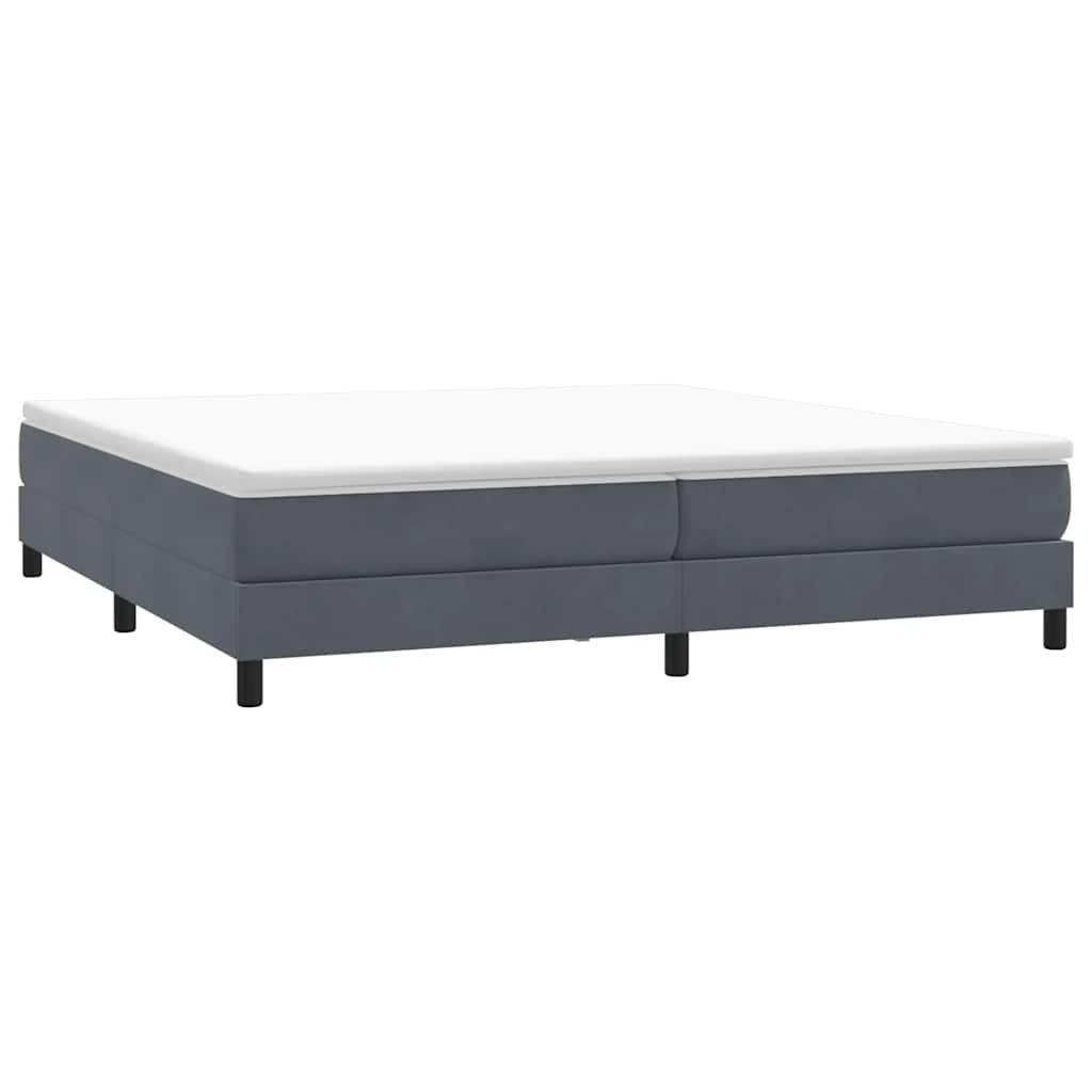 vidaXL Κρεβάτι Boxspring με Στρώμα Σκούρο Γκρι 200x210 εκ. Βελούδινο