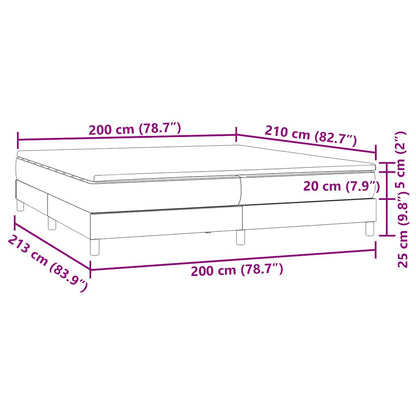 vidaXL Κρεβάτι Boxspring με Στρώμα Σκούρο Γκρι 200x210 εκ. Βελούδινο