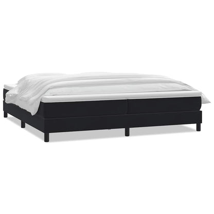 vidaXL Κρεβάτι Boxspring με Στρώμα Μαύρο 200x210 εκ. Βελούδινο