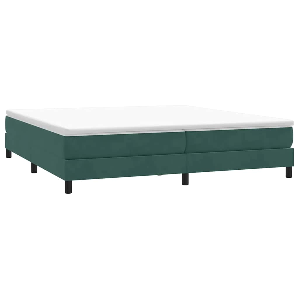 vidaXL Κρεβάτι Boxspring με Στρώμα Σκούρο Πράσινο 200x210εκ. Βελούδινο