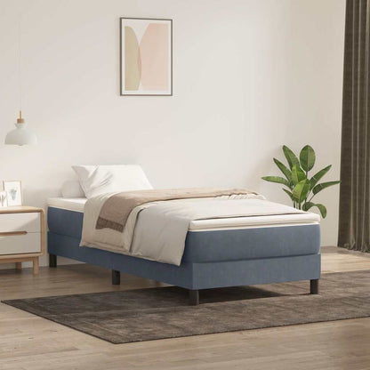 vidaXL Κρεβάτι Boxspring με Στρώμα Σκούρο Γκρι 80x220 εκ. Βελούδινο