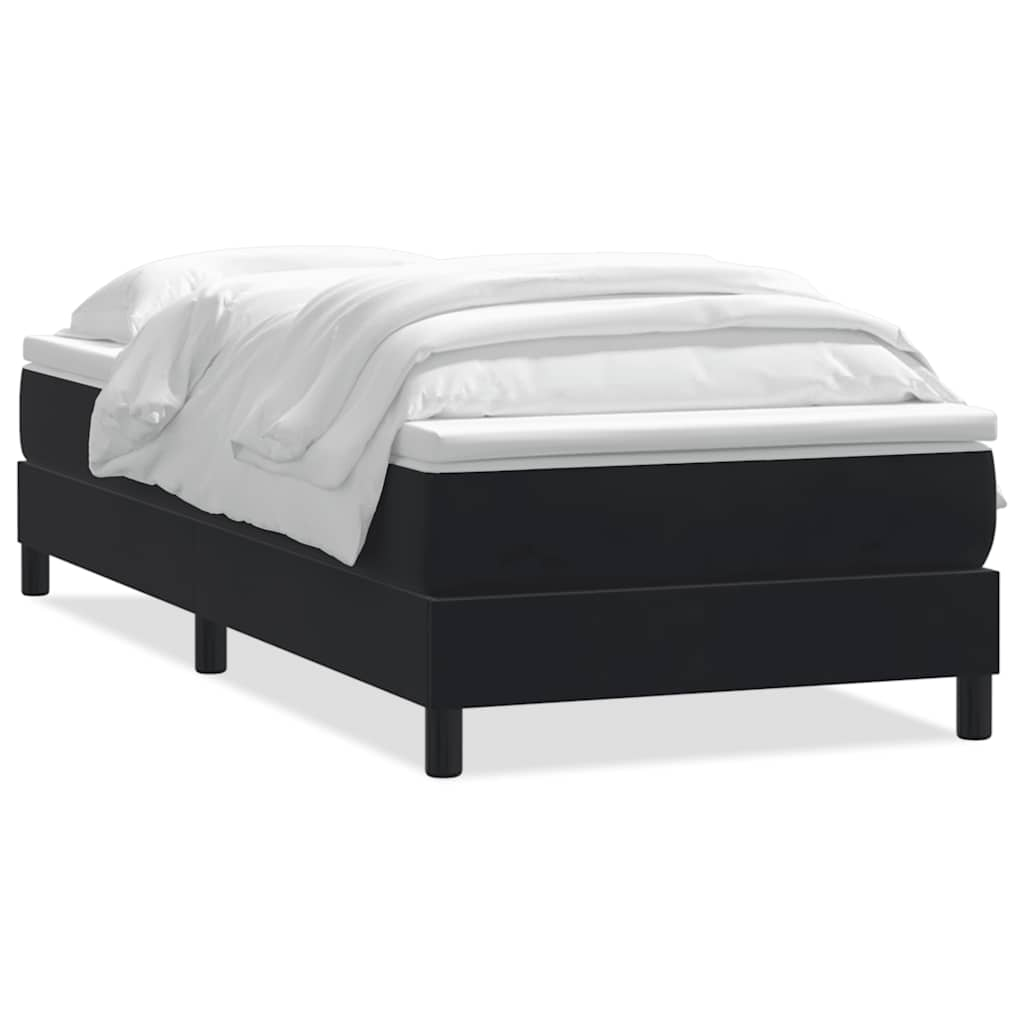 vidaXL Κρεβάτι Boxspring με Στρώμα Μαύρο 90x220 εκ. Βελούδινο