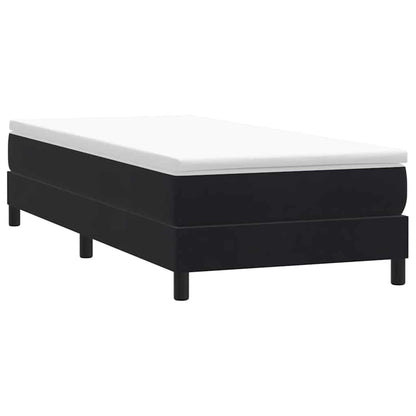 vidaXL Κρεβάτι Boxspring με Στρώμα Μαύρο 90x220 εκ. Βελούδινο