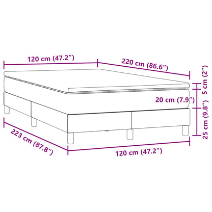 vidaXL Box Spring κρεβάτι με στρώμα σκούρο μπλε 120x220 cm Βελούδινο