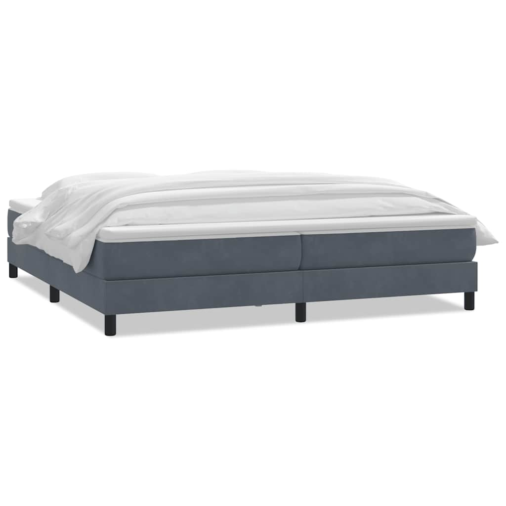 vidaXL Box Spring Κρεβάτι με στρώμα Σκούρο γκρι 180x220 εκ. Βελούδινο