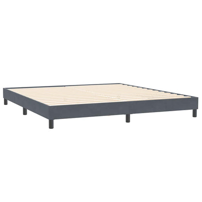 vidaXL Box Spring Κρεβάτι με στρώμα Σκούρο γκρι 180x220 εκ. Βελούδινο