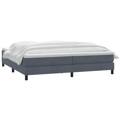 vidaXL Box Spring Κρεβάτι με στρώμα Σκούρο γκρι 200x220 cm Βελούδινο