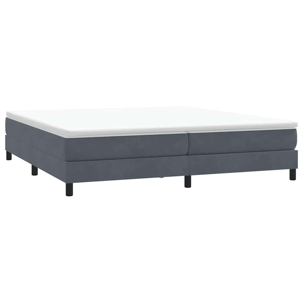 vidaXL Box Spring Κρεβάτι με στρώμα Σκούρο γκρι 200x220 cm Βελούδινο