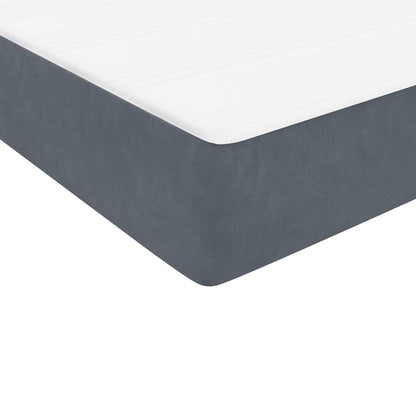 vidaXL Κρεβάτι Boxspring με Στρώμα Σκούρο Γκρι 90x210 εκ. Βελούδινο