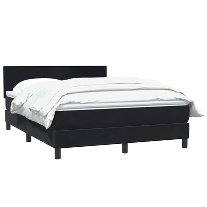 vidaXL Κρεβάτι Boxspring με Στρώμα Μαύρο 160x210 εκ. Βελούδινο