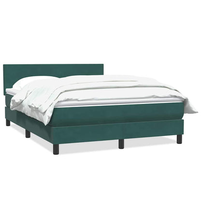 vidaXL Κρεβάτι Boxspring με Στρώμα Σκούρο Πράσινο 160x210εκ. Βελούδινο