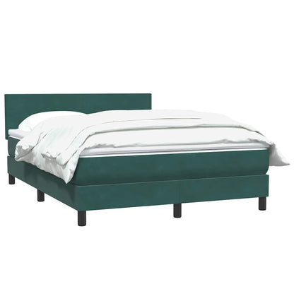 vidaXL Κρεβάτι Boxspring με Στρώμα Σκούρο Πράσινο 160x210εκ. Βελούδινο