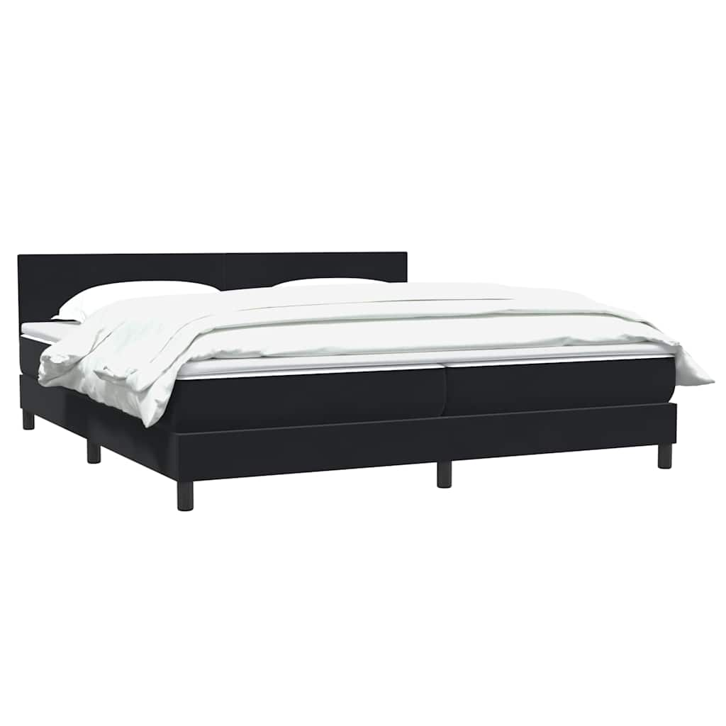 vidaXL Κρεβάτι Boxspring με Στρώμα Μαύρο 180x210 εκ. Βελούδινο