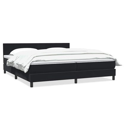 vidaXL Κρεβάτι Boxspring με Στρώμα Μαύρο 180x210 εκ. Βελούδινο