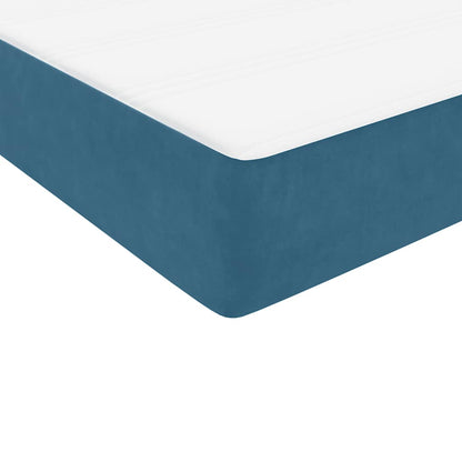 vidaXL Κρεβάτι Boxspring με Στρώμα Σκούρο Μπλε 180x210 εκ. Βελούδινο