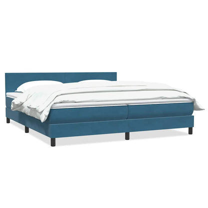 vidaXL Κρεβάτι Boxspring με Στρώμα Σκούρο Μπλε 180x210 εκ. Βελούδινο