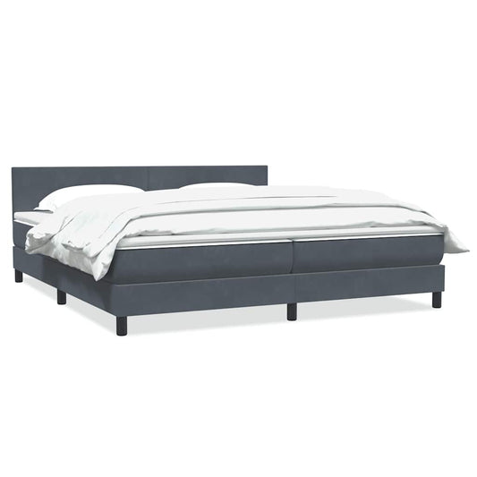 vidaXL Κρεβάτι Boxspring με Στρώμα Σκούρο Γκρι 200x210 εκ. Βελούδινο