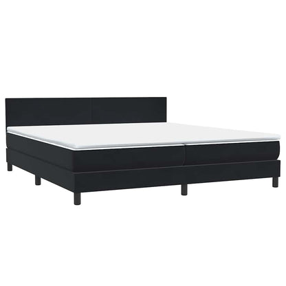 vidaXL Κρεβάτι Boxspring με Στρώμα Μαύρο 200x210 εκ. Βελούδινο