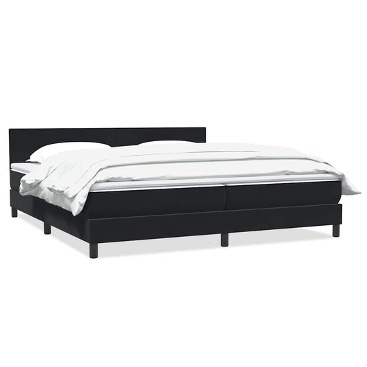 vidaXL Κρεβάτι Boxspring με Στρώμα Μαύρο 200x210 εκ. Βελούδινο