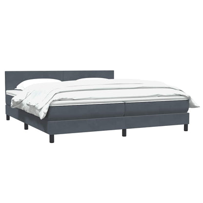 vidaXL Box Spring Κρεβάτι με στρώμα Σκούρο γκρι 180x220 εκ. Βελούδινο