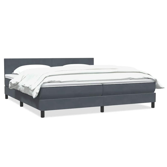 vidaXL Box Spring Κρεβάτι με στρώμα Σκούρο γκρι 180x220 εκ. Βελούδινο