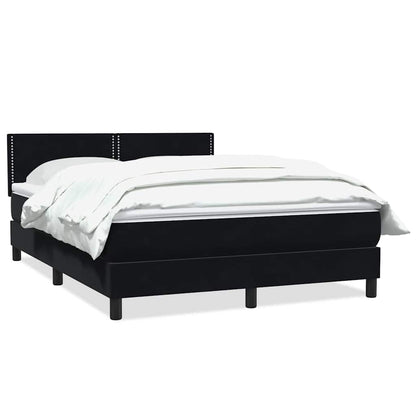 vidaXL Κρεβάτι Boxspring με Στρώμα Μαύρο 160x210 εκ. Βελούδινο