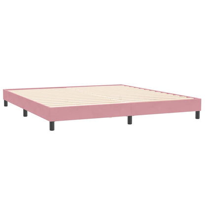 vidaXL Κρεβάτι Boxspring με Στρώμα Ροζ 180x210 εκ. Βελούδινο