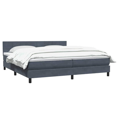 vidaXL Κρεβάτι Boxspring με Στρώμα Σκούρο Γκρι 200x210 εκ. Βελούδινο