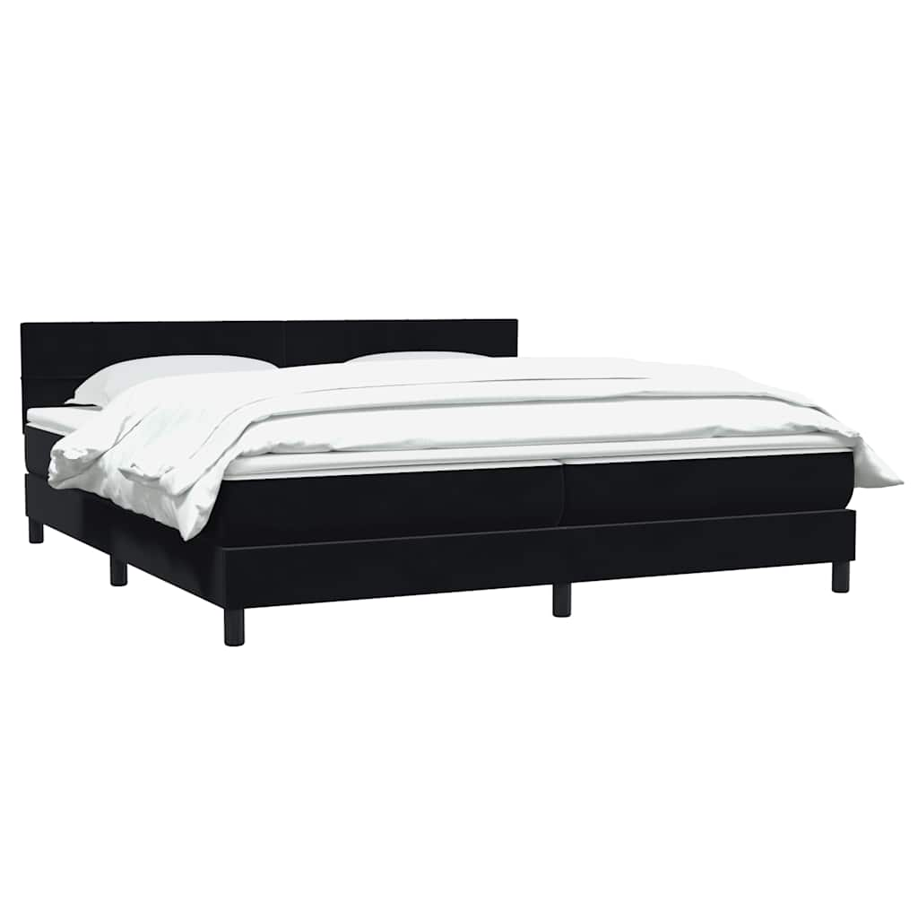 vidaXL Κρεβάτι Boxspring με Στρώμα Μαύρο 200x210 εκ. Βελούδινο