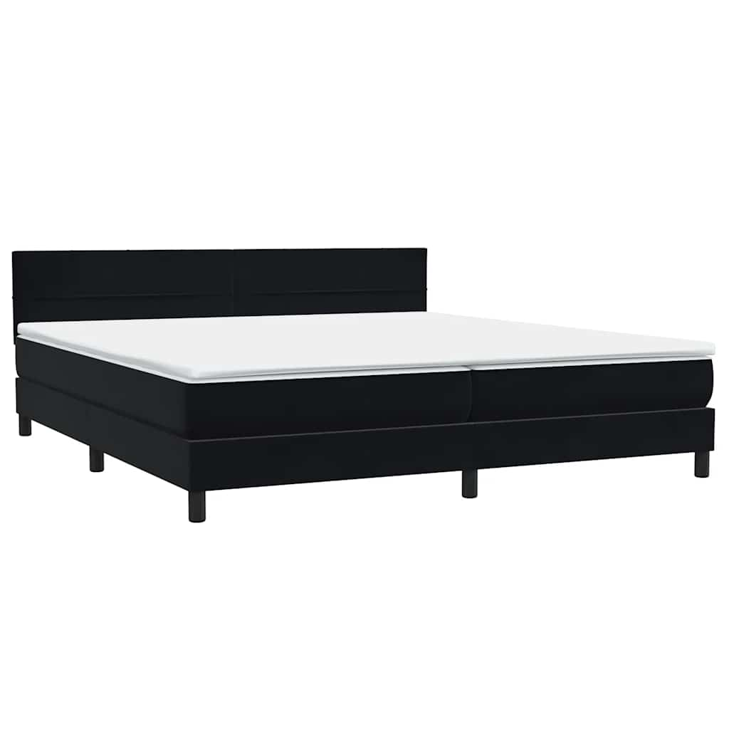 vidaXL Κρεβάτι Boxspring με Στρώμα Μαύρο 200x210 εκ. Βελούδινο