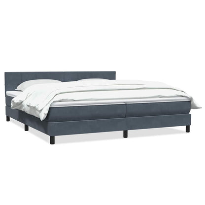 vidaXL Box Spring Κρεβάτι με στρώμα Σκούρο γκρι 180x220 εκ. Βελούδινο