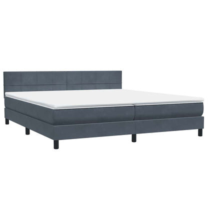 vidaXL Box Spring Κρεβάτι με στρώμα Σκούρο γκρι 180x220 εκ. Βελούδινο