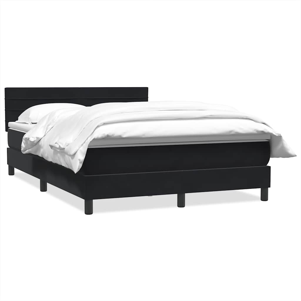 vidaXL Κρεβάτι Boxspring με Στρώμα Μαύρο 160x210 εκ. Βελούδινο