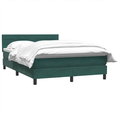 vidaXL Κρεβάτι Boxspring με Στρώμα Σκούρο Πράσινο 160x210εκ. Βελούδινο