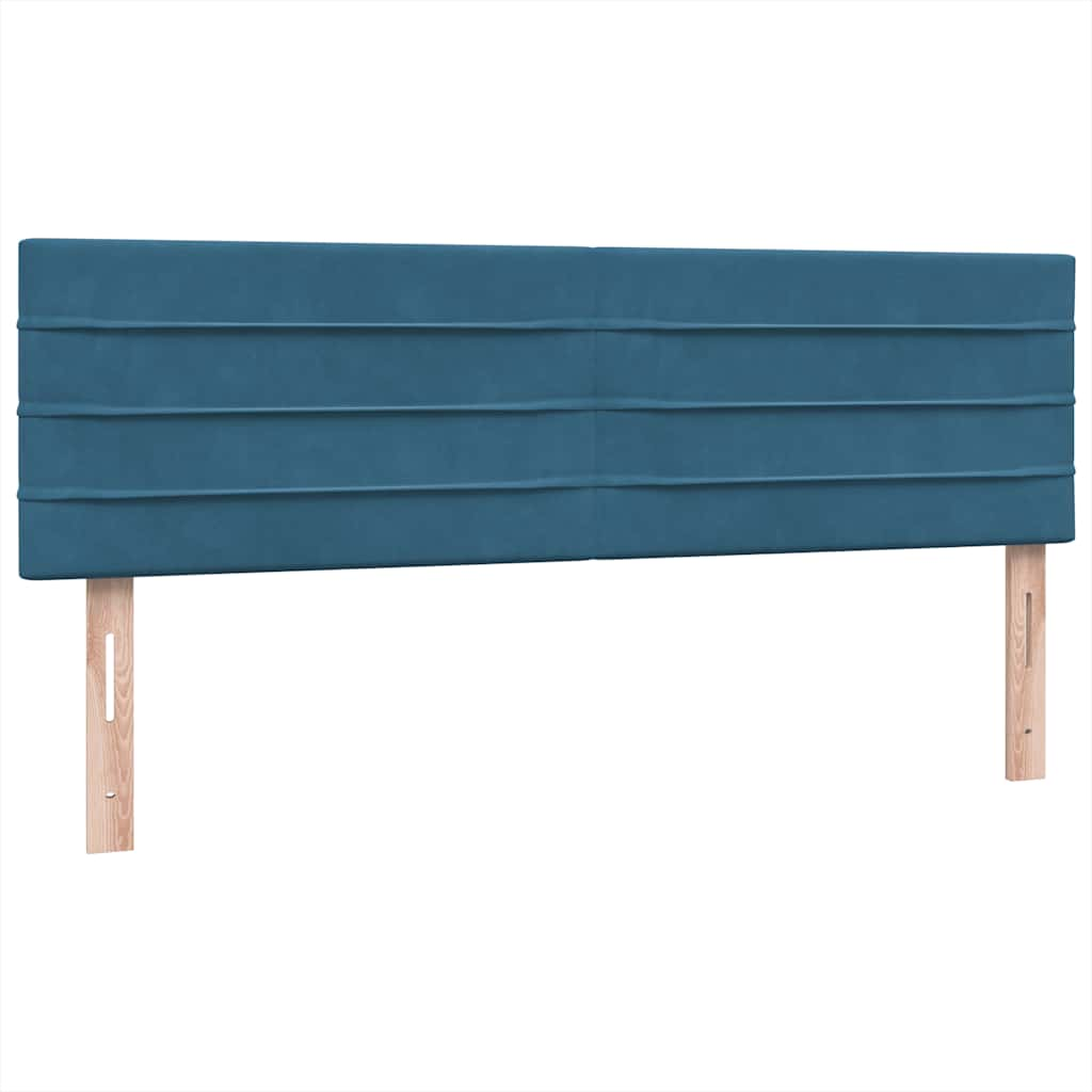 vidaXL Κρεβάτι Boxspring με Στρώμα Σκούρο Μπλε 160x210 εκ. Βελούδινο