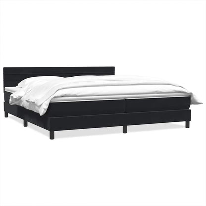 vidaXL Κρεβάτι Boxspring με Στρώμα Μαύρο 200x210 εκ. Βελούδινο