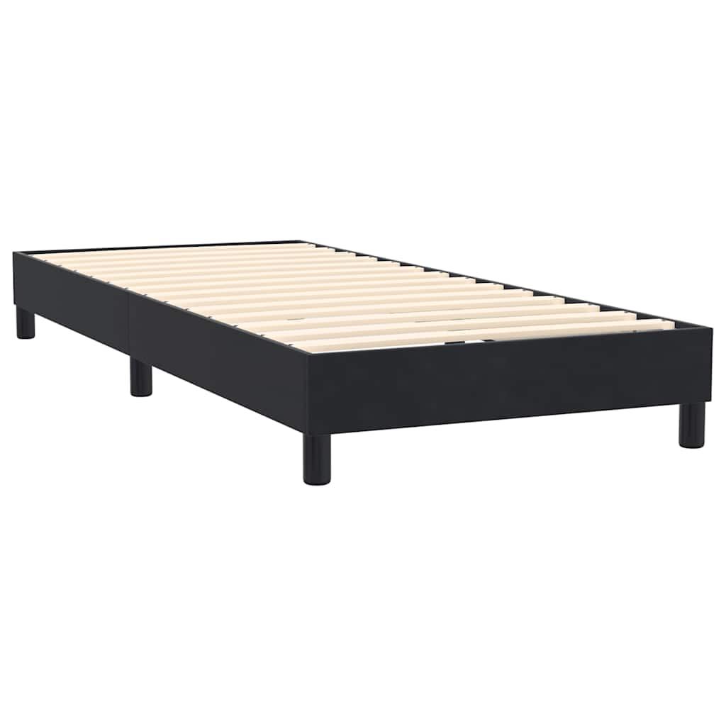 vidaXL Κρεβάτι Boxspring με Στρώμα Μαύρο 80x220 εκ. Βελούδινο