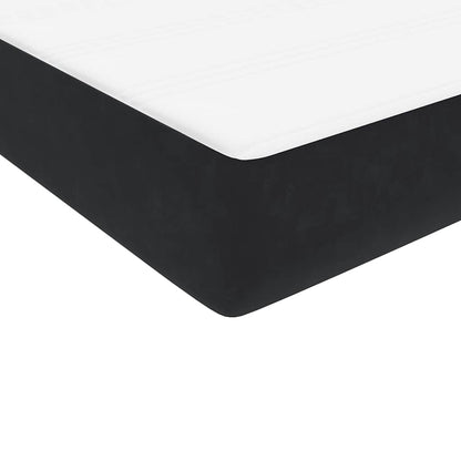 vidaXL Κρεβάτι Boxspring με Στρώμα Μαύρο 90x210 εκ. Βελούδινο