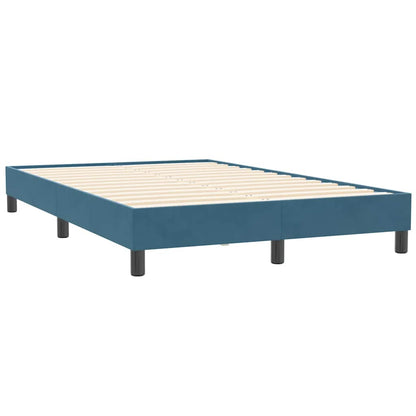 vidaXL Κρεβάτι Boxspring με Στρώμα Σκούρο Μπλε 120x210 εκ. Βελούδινο