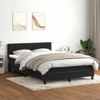 vidaXL Κρεβάτι Boxspring με Στρώμα Μαύρο 160x210 εκ. Βελούδινο