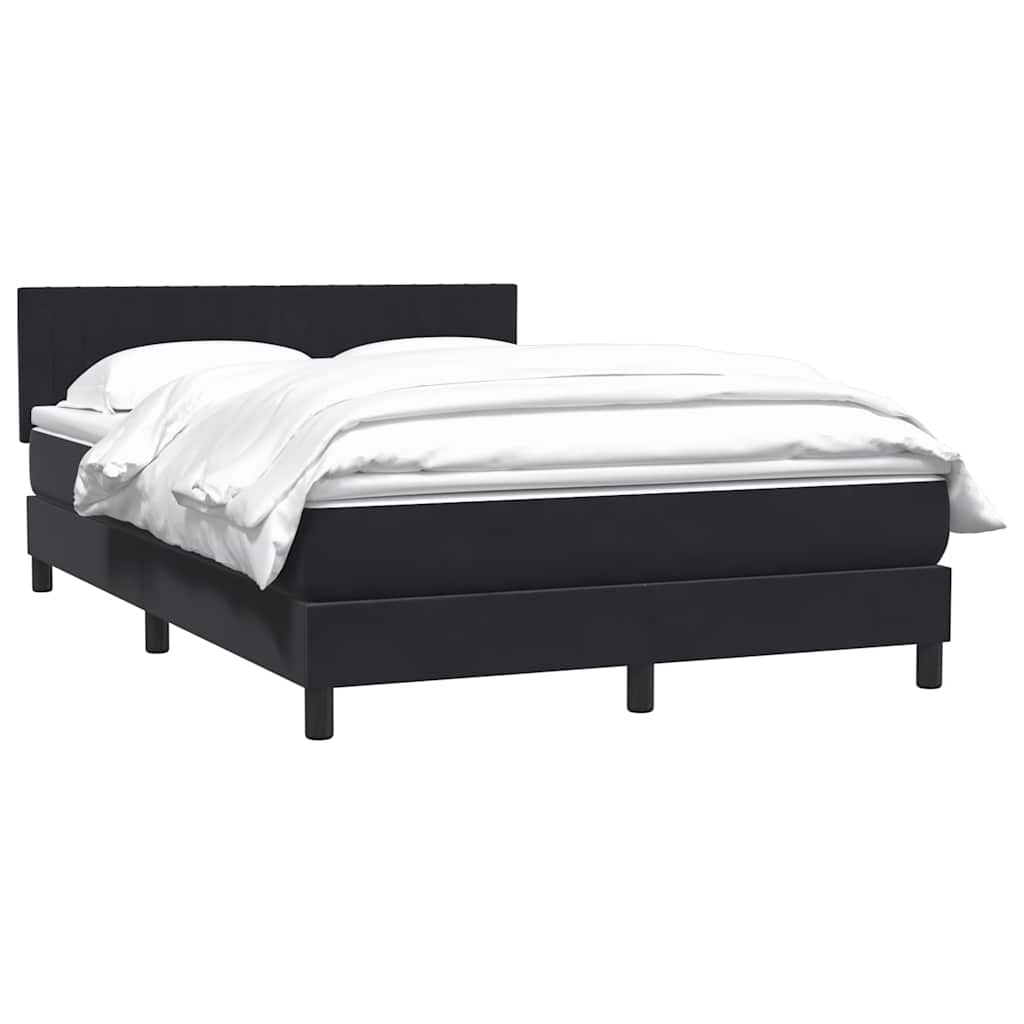 vidaXL Κρεβάτι Boxspring με Στρώμα Μαύρο 160x210 εκ. Βελούδινο