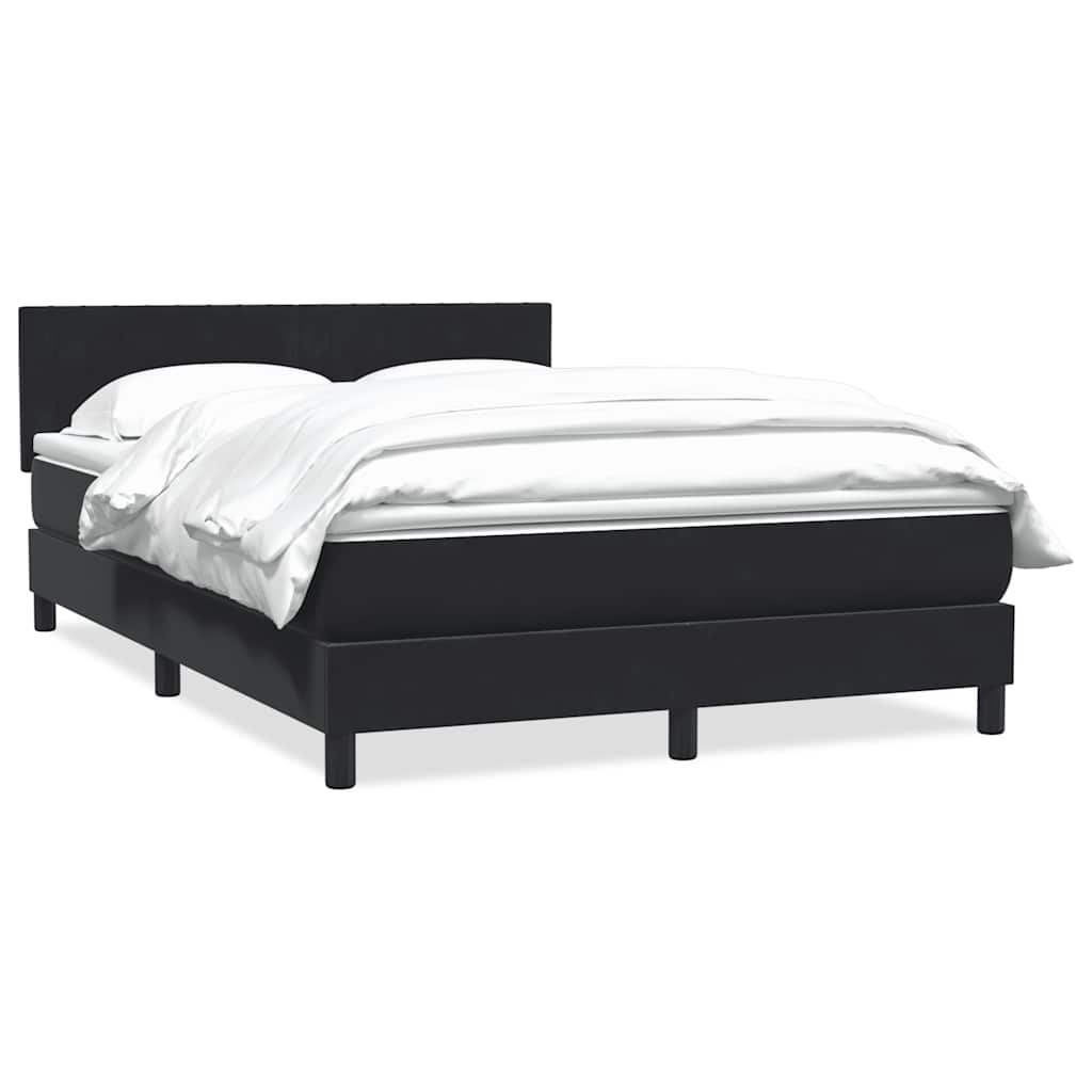 vidaXL Κρεβάτι Boxspring με Στρώμα Μαύρο 160x210 εκ. Βελούδινο