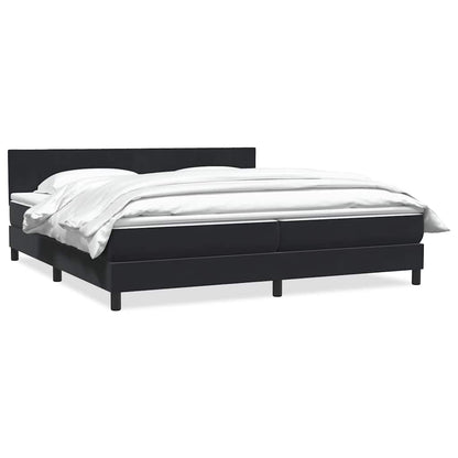 vidaXL Κρεβάτι Boxspring με Στρώμα Μαύρο 180x210 εκ. Βελούδινο