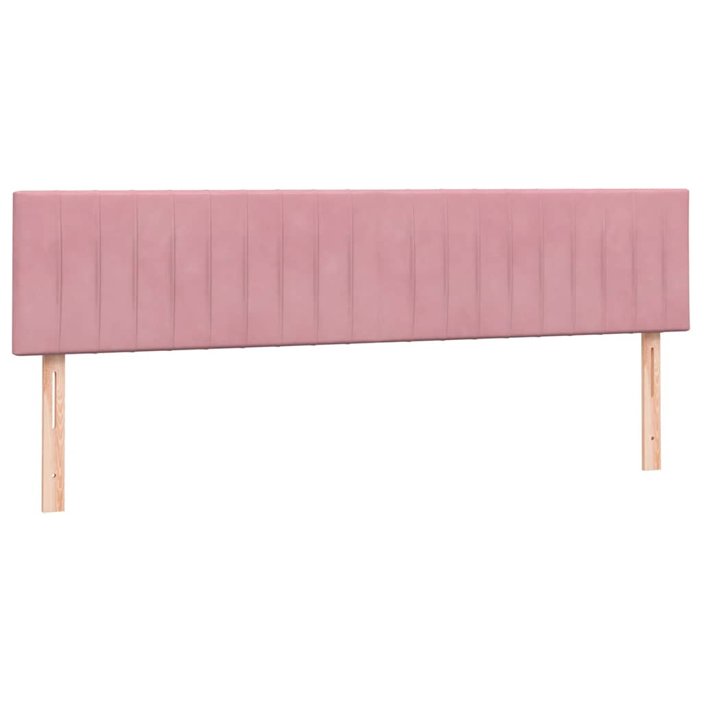 vidaXL Κρεβάτι Boxspring με Στρώμα Ροζ 180x210 εκ. Βελούδινο